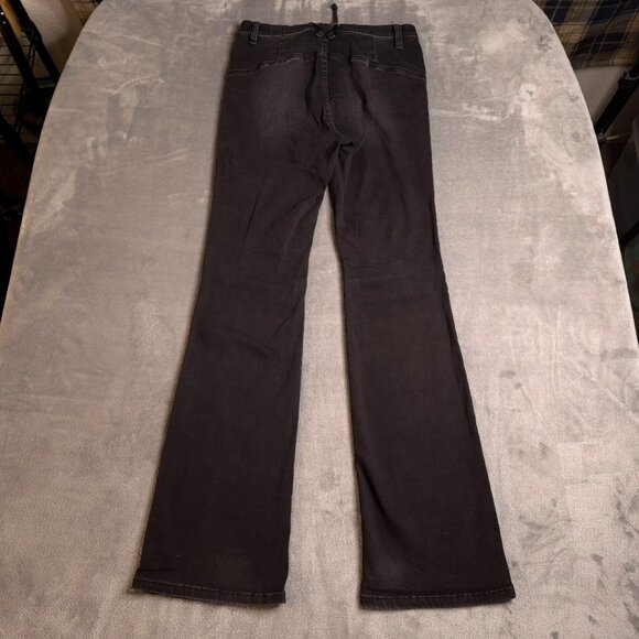 We The Free Womens Lace-Up Boot Cut Jeans 29 Mid Rise Black Denim Stretch - Picture 3 of 8